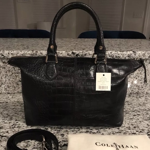 ✨SOLD!✨Cole Haan NWT! RARE Leather Croc Speedy Bag - Picture 5 of 8